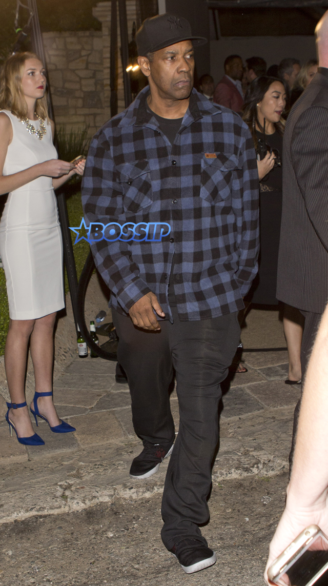 SplashNews Denzel Washington was seen at a private Pre Academy Awards party