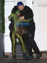 FameFlynetPictures Blac Chyna Rob Kardashian Green Jumpsuit PDA hugging kissing Epione Cosmetic Laser Center