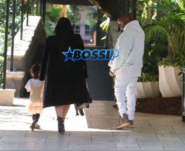 FameFlynetPictures Kim Kardashian Kanye West North West lunch in Bel Air baby shopping in Beverly Hills at Bel Bambini with John Legend and Chrissy Teigen