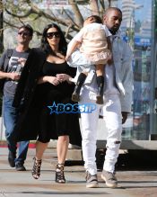 FameFlynetPictures Kim Kardashian Kanye West North West lunch in Bel Air baby shopping in Beverly Hills at Bel Bambini with John Legend and Chrissy Teigen