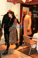 AKM-GSI Kim Kardashian NYFW Cruella De Vil Inspired Fur Coat Black and White Cornrows Cleavage Kris Jenner Corey Gamble Cipriani