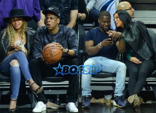AKM-GSI Jay Z Beyonce Kevin Hart Eniko Parrish Clippers Game