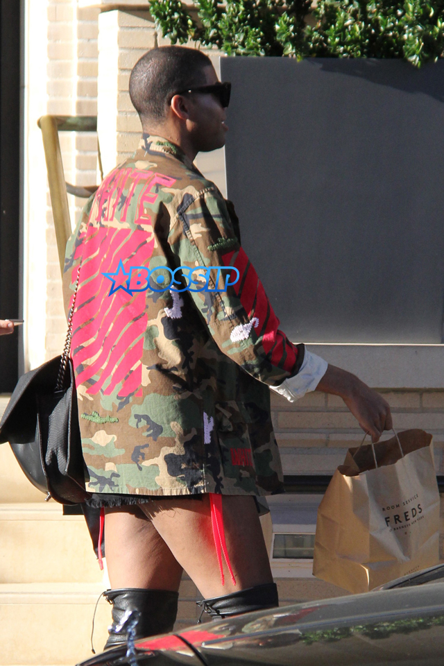AKM-GSI EJ Johnson (Earvin johnson Jr) photographed shopping at Fred Segal and Barney's in shorts and knee high boots 