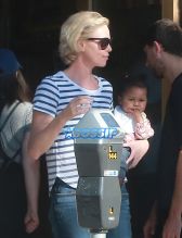 FameFlynetPictures Charlize Theron takes her kids Jackson and August out for ice cream in Hollywood, California on February 29, 2016.