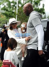 FameFlynetPictures Khloe Kardashian Lamar Odom Easter service at church Agoura Hills Kris Jenner MJ Penelope Mason Reign Disick Kourtney Kardashian Kris Jenner