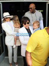FameFlynetPictures Khloe Kardashian Lamar Odom Easter service at church Agoura Hills Kris Jenner MJ Penelope Mason Reign Disick Kourtney Kardashian Kris Jenner