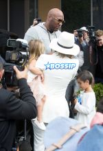 FameFlynetPictures Khloe Kardashian Lamar Odom Easter service at church Agoura Hills Kris Jenner MJ Penelope Mason Reign Disick Kourtney Kardashian Kris Jenner