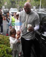 FameFlynetPictures Khloe Kardashian Lamar Odom Easter service at church Agoura Hills Kris Jenner MJ Penelope Mason Reign Disick Kourtney Kardashian Kris Jenner