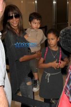 AKM-GSI Halle Berry Olivier Martinez Nahla Aubry Maceo Martinez catch a flight at LAX