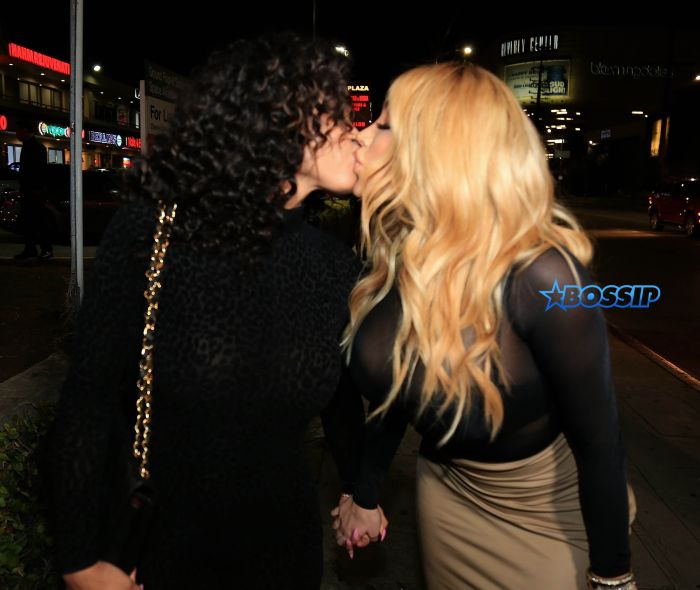 'Love & Hip Hop Hollywood' star Miss Nikki Baby and her girlfriend Rosa Acosta outside Toca Madera Restaurant in West Hollywood. The couple are seen kissing and holding hands as they enjoy a night out. Featuring: Rosa Acosta, Miss Nikki Baby Where: West Hollywood, California, United States When: 24 Mar 2016 Credit: Winston Burris/WENN.com