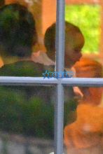 FameFlynetPictures Kim Kardashian West North West wear matching braids nude jumpsuits Encino AKM-GSI Saint and Nannies ready for playdate