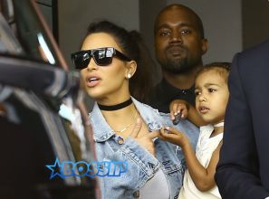 FameFlynetPictures Kim Kardashian Kanye West North West lunch in Miami before jetting home to Calabasas