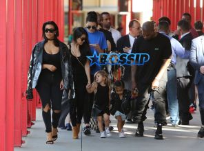 FameFlynetPictures Kim and Kourtney Kardashian Kendall Jenner Kanye North West Penelope Disick LACMA