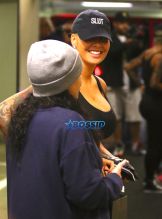 FameFlynetPictures Amber Rose Blac Chyna visit dentist, gym, nail salon wear hats from Amber's new line