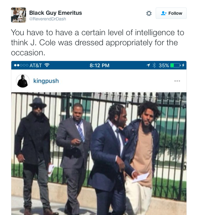 J. Cole Dressed Bummy At The White House And Twitter Had Jokes