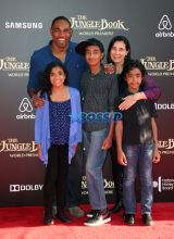 WENN World premiere of Walt Disney's 'The Jungle Book' held at El Capitan Theatre Jason George kids Vandana Khanna