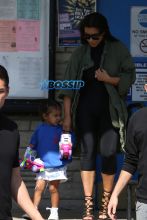 AKM-GSI Kim Kardashian Kourtney Kardashian Kris Jenner Corey Gamble North West Penelope Disick skating rink filming reality TV