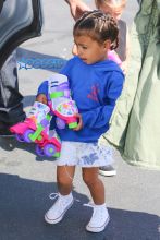 AKM-GSI Kim Kardashian Kourtney Kardashian Kris Jenner Corey Gamble North West Penelope Disick skating rink filming reality TV