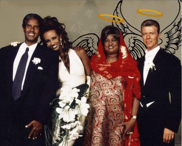 Iman and parents with David Bowie Instagram
