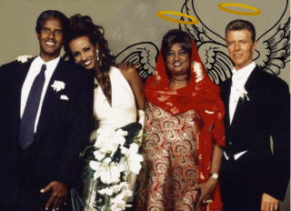 Iman and parents with David Bowie Instagram