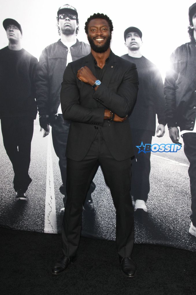 Premiere Of Universal Pictures And Legendary Pictures' "Straight Outta Compton" - Arrivals Pictured: Aldis Hodge Ref: SPL1099489 110815 Picture by: Jen Lowery / Splash News Splash News and Pictures Los Angeles:310-821-2666 New York:212-619-2666 London:870-934-2666 photodesk@splashnews.com 