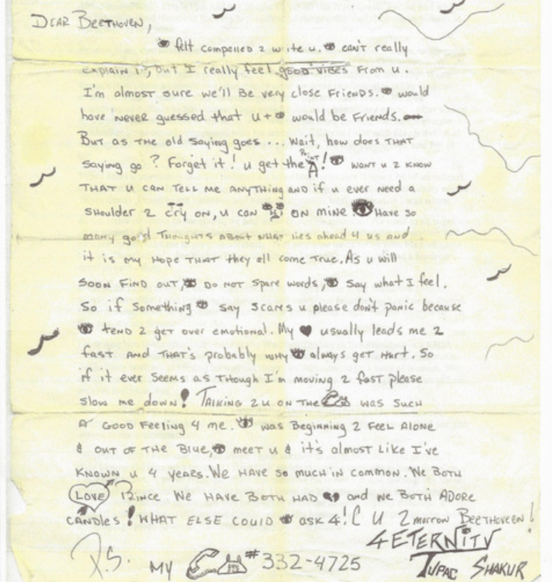 Tupac love letter to Beethoven