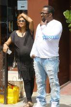 AKM-GSI Bobby Brown and pregnant wife Alicia Etheredge visit the doctor's office and shop in Beverly Hills