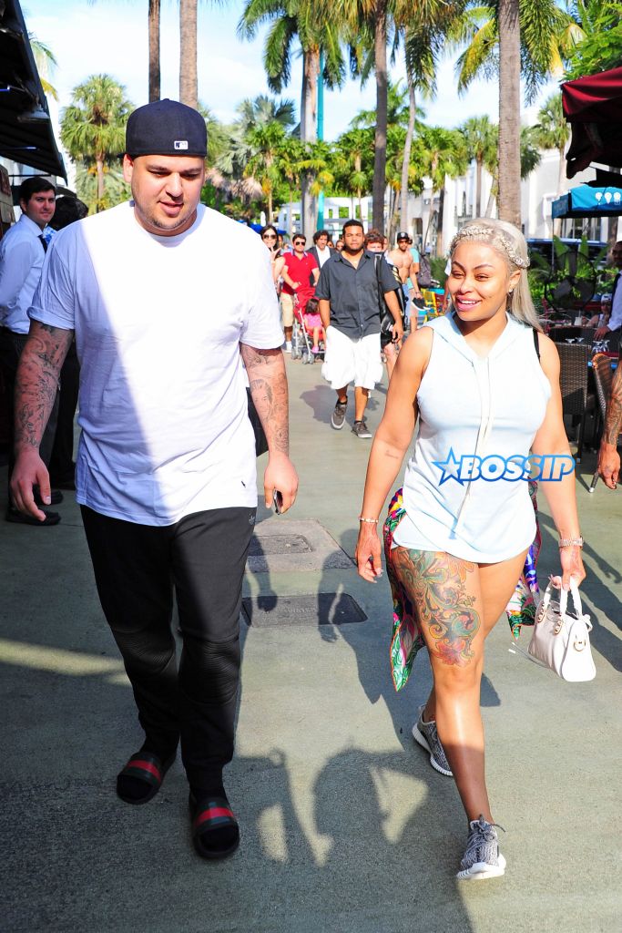 ** RESTRICTIONS: ONLY UNITED STATES, BRAZIL, CANADA ** Miami, FL - Miami, FL - After spending a couple of hours having a late lunch with a couple of friends, Blac Chyna and Robert Kardashian were spotted leaving Havana 1957 restaurant. Blac Chyna revealed her famous derrière in a short denim jumper. AKM-GSI 12 MAY 2016 To License These Photos, Please Contact : Maria Buda (917) 242-1505 mbuda@akmgsi.com or Steve Ginsburg (310) 505-8447 (323) 423-9397 steve@akmgsi.com sales@akmgsi.com