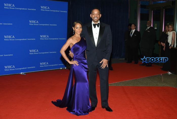 Jada Pinkett Smith, left, and Will Smith arrive at the White House Correspondents' Association Dinner at the Washington Hilton Hotel on Saturday, April 30, 2016, in Washington. (Photo by Evan Agostini/Invision/AP)