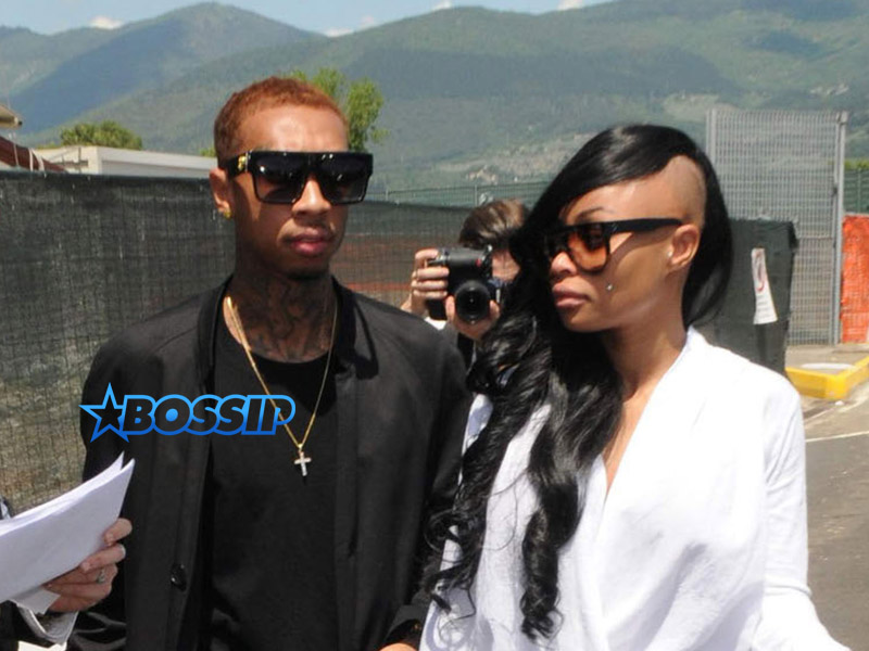 FameFlynetPictures Tyga and Blac Chyna arrive at Florence airport for Kanye West and Kim Kardashian wedding May 24, 2014