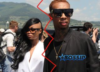 FameFlynetPictures Tyga and Blac Chyna arrive at Florence airport for Kanye West and Kim Kardashian wedding May 24, 2014
