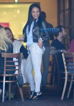 Fame Flynet Pictures Christina Milian and Karrueche Tran shopping and lunch at Fred Segal in West Hollywood, California on May 24, 2016.