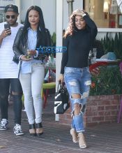 Fame Flynet Pictures Christina Milian and Karrueche Tran shopping and lunch at Fred Segal in West Hollywood, California on May 24, 2016.