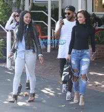 Fame Flynet Pictures Christina Milian and Karrueche Tran shopping and lunch at Fred Segal in West Hollywood, California on May 24, 2016.