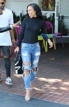 Fame Flynet Pictures Christina Milian and Karrueche Tran shopping and lunch at Fred Segal in West Hollywood, California on May 24, 2016.