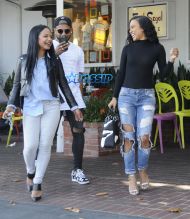 Fame Flynet Pictures Christina Milian and Karrueche Tran shopping and lunch at Fred Segal in West Hollywood, California on May 24, 2016.