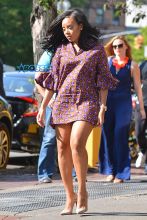 FameFlynetPictures Angela Simmons wears loose fitting dress amid pregnancy rumors