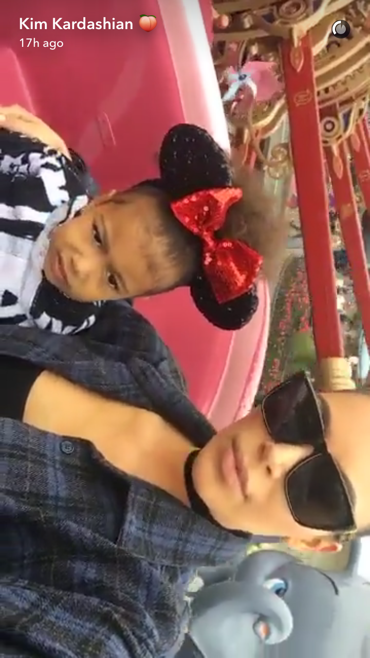 Kim Kardashian snapchats North West Penelope Disick Ryan Romulus Disneyland