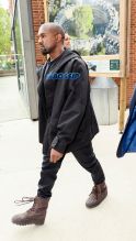 Splash News Kim Kardashian leaving Royal Geographical Society in London with partner, Kanye West, after attending a Conde Nast talk. Carla DiBello