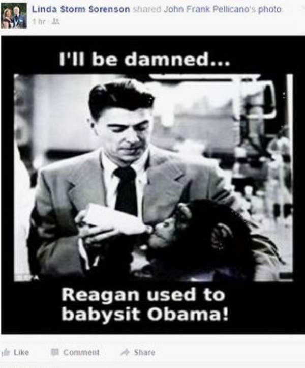 Chimpanzee Obama Reagan  Meme