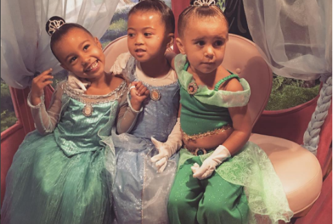 North West Ryan Romulus Penelope Disick transformed to Queen Elsa Cinderella and Princess Jasmine