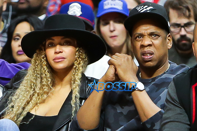 SplashNews Jay Z Beyonce at Clippers vs OKC Thunder game