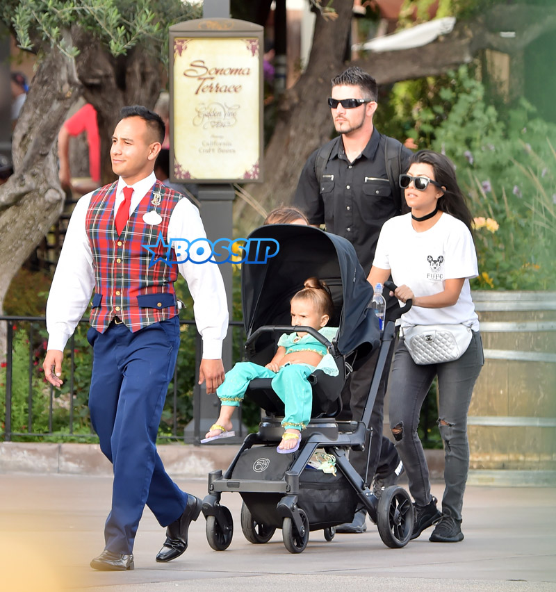 SplashNews Kourtney Kardashian Penelope Disick stroller Disneyland