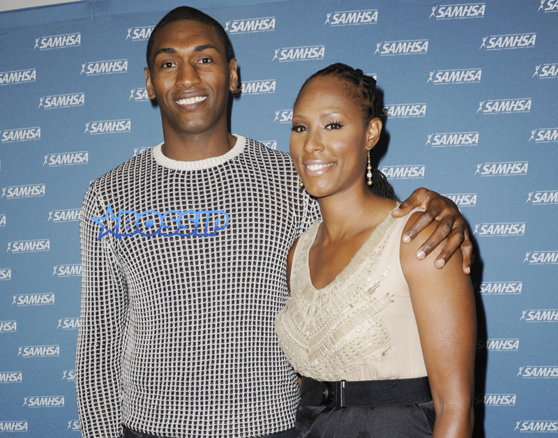 SplashNews Metta World Peace and Chamique Holdsclaw as The Substance Abuse and Mental Health Services Administration (SAMHSA) honors him at the Voice Awards in 2012
