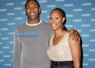 SplashNews Metta World Peace and Chamique Holdsclaw as The Substance Abuse and Mental Health Services Administration (SAMHSA) honors him at the Voice Awards in 2012