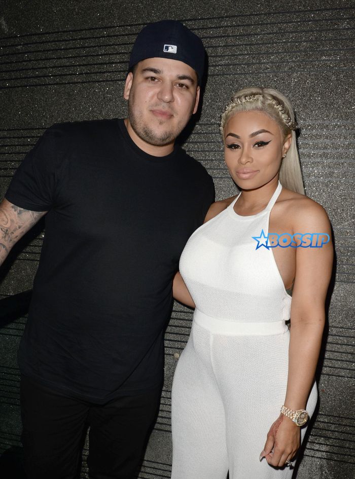 Birthday girl and Expectant mother Blac Chyna (Born May 11, 1988 - age 28) showed off her baby bump in a white hot jump suit as she and fianc�ob Kardashian celebrate her birthday at G5ive Strip Club on May 11, 2016 in Miami, Florida. Pictured: Blac Chyna, Rob Kardashian Ref: SPL1281141 120516 Picture by: Brock Miller Splash News and Pictures Los Angeles:310-821-2666 New York:212-619-2666 London:870-934-2666 photodesk@splashnews.com 