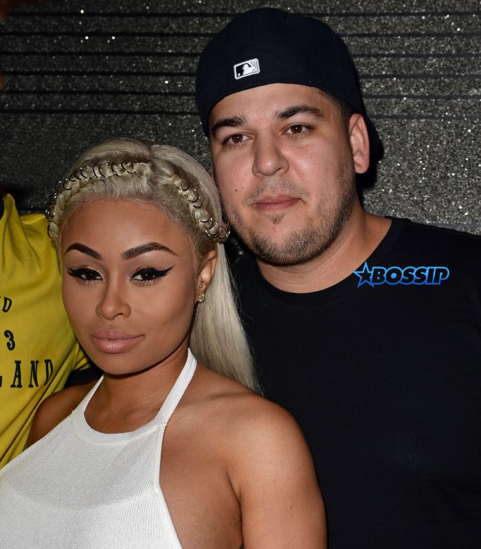 Birthday girl and Expectant mother Blac Chyna (Born May 11, 1988 - age 28) showed off her baby bump in a white hot jump suit as she and fianc�ob Kardashian celebrate her birthday at G5ive Strip Club on May 11, 2016 in Miami, Florida. Pictured: Blac Chyna, Rob Kardashian Ref: SPL1281141  120516   Picture by: Brock Miller Splash News and Pictures Los Angeles:310-821-2666 New York:212-619-2666 London:870-934-2666 photodesk@splashnews.com 