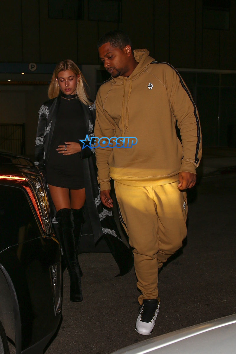 AKM-GSI Drake has a dinner date at Ysabel with Kylie Jenner's model friend Hailey Baldwin then heads to The Nice Guy with her and Chubbs