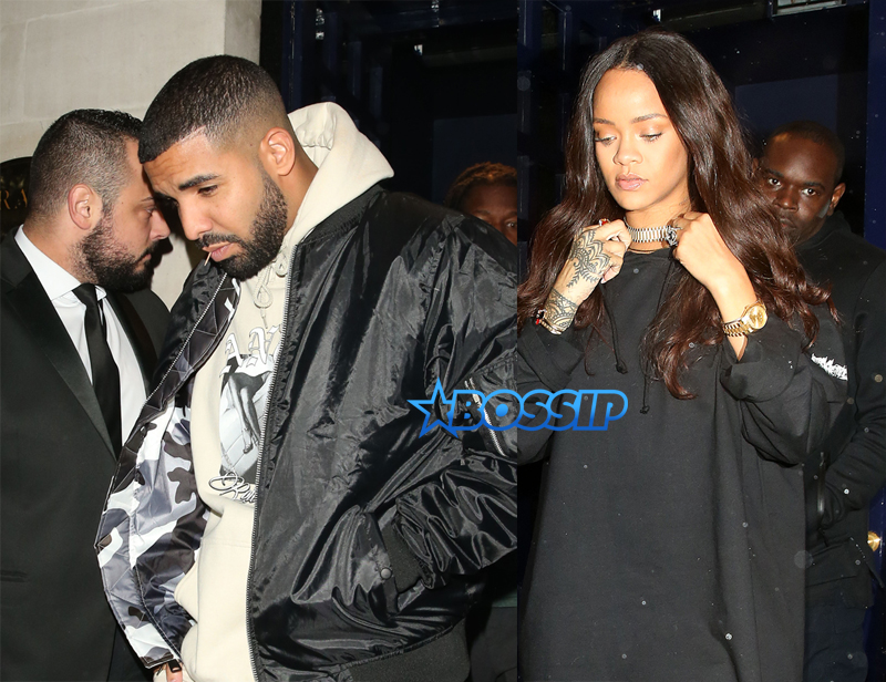 SplashNews Rihanna Drake Tramps Private Members Club in Mayfair, London.