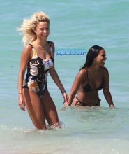 FameFlynet Pictures Belgian models Rose Bertram and Fanny Neguesha beach Miami, Florida on June 15, 2016. r bikini bodies ocean free drinks